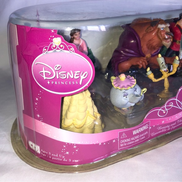 Disney Beauty and the Beast 2010 Figurine Set Belle Mrs Potts Original Display - Picture 3 of 7